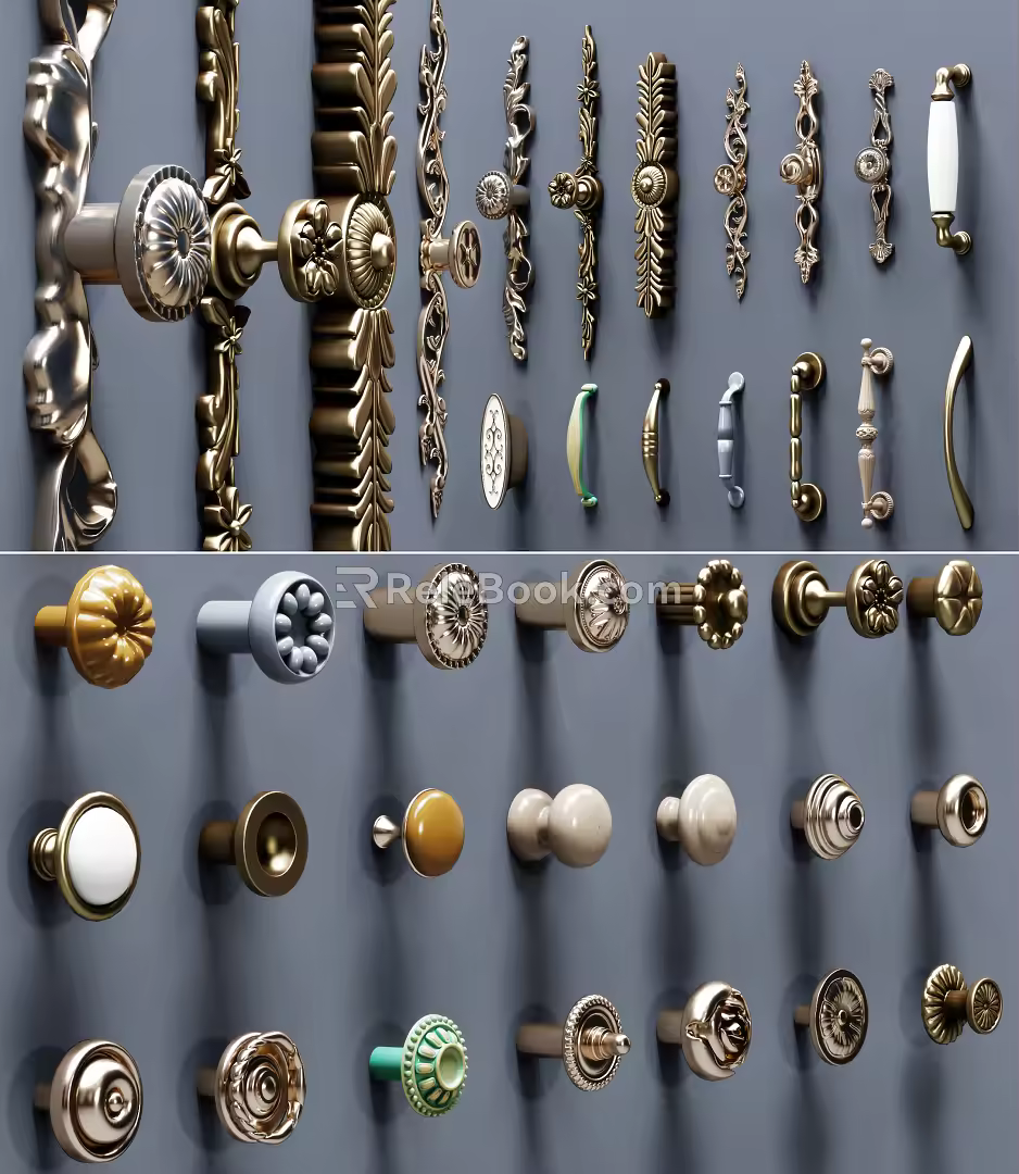 European-style handle combination 3d model