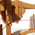 Modern Wooden Hanger Design In Stylish Interior With Mirror And Lighting Elements