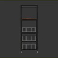 Modern Storage Shelf With Metal Frame Wooden Shelves Wire Baskets And Wheels