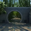Serene Bamboo Forest Scenery With Lush Green Shoots And Sunlit Path