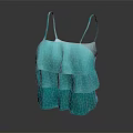 Turquoise Layered Ruffled Camisole with Flowy Layers Lightweight Feminine Women's Fashion Top