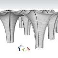 Modern Pergola Architectural Design With Petal Shaped Canopy And Curved Supports