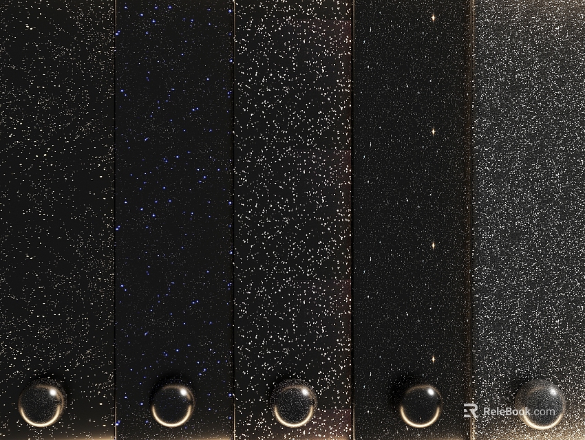 Textured Dark Sofa Accent Wall With Decorative Knobs 3d model 