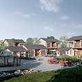 Traditional Rural Self built House Complex With Courtyard Greenery And Tile Roofs
