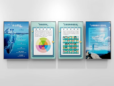 Professional Counseling Room Featuring Psychological Charts Infographics And Visual Displays 3d model