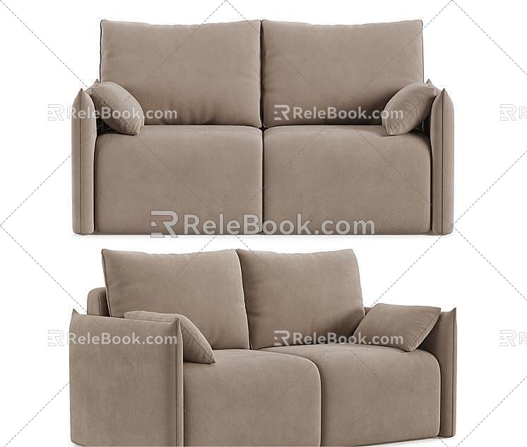 Two-person sofa soft sofa 3d model