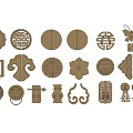 Chinese Traditional Door Knobs With Ornate Decorative Patterns And Multiple Shapes
