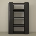 Sturdy Black Vertical Storage Shelf With Multiple Shelves In Minimalist Interior