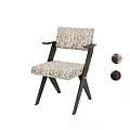 Modern Dining Chair With Wooden Frame Textured Fabric Armrest Cross Leg And Fabric Samples