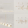 Modern Various Chandelier Styles With Gold Frame And Glass Shades For Home Decor