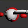 Stylized Game Movie Character With White And Red Body Large Ears Blue Eyes Red Limbs