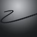 Black Metal Chain With S Shaped Structure On Gray Background Surface 3d model