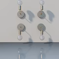 Modern Sleek Wall Lamps With Round Bulbs Mounted On Wall And Reflections
