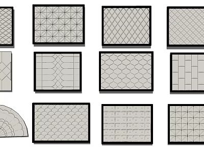 Modern Background Wall with Various Geometric Patterns and Design Styles 3d model