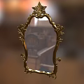 Elegant Golden Mirror With Ornate Carved Frame For Home Interior Decor