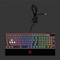 Mechanical Gaming Keyboard with Colorful RGB Backlit Keys and Detachable USB Cable Design