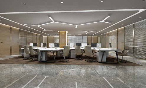 modern public office area open office area 3d model