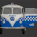 Police Blue White Checkered Functional Van With Patrol Lights And Features