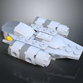 Lego Cosmic Spaceship Model With White Gray Design And Engine Parts