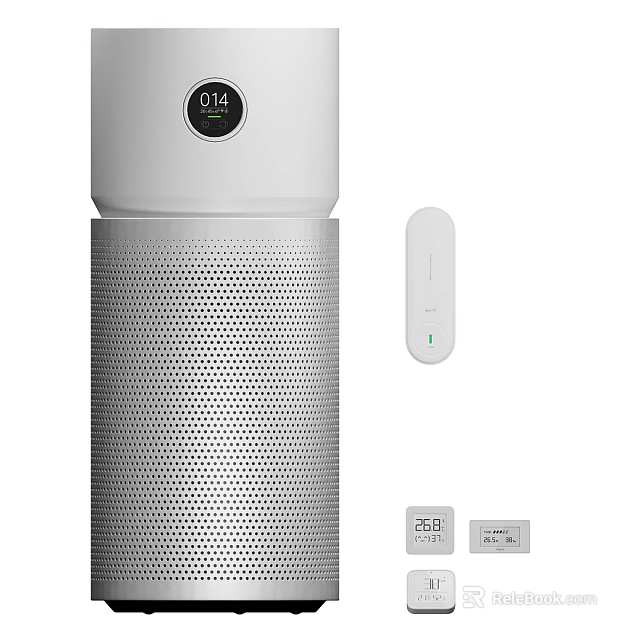 Smart Air Purifier With Digital Display Remote Control And Anti-VOC Filters 3d model 