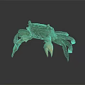 Brown Crab With Detailed Shell And Large Claws Isolated On Gray Background 3d model