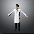Man in White Doctor Coat With Stethoscope Standing With Arms Outstretched