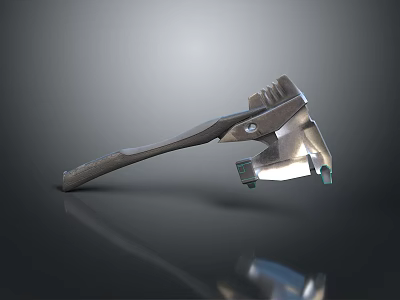 Tactical Weapon Metal Hammer Featuring Ergonomic Handle And Dark Surface Reflection 3d model