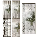 Modern partition art glass partition 3d model