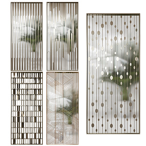 Modern partition art glass partition 3d model