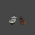 Large Cargo Ship as Water Transport with Red Cargo Hatches White Green Hull and Masts