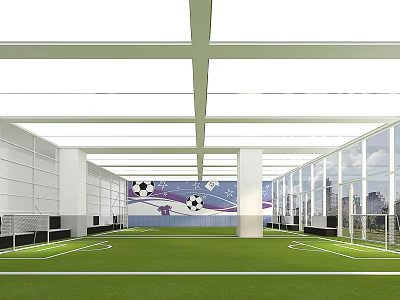 indoor football field training preschool education sports training 3d model