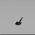 Rusty Old Shovel With Wooden Handle And Weathered Metal Blade
