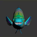 Vibrant Tropical Reef Fish With Colorful Blue Green And Rainbow Scales