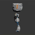 Silver Blue Robot Character With Glowing Blue Eyes And Mechanical Design Standing Pose