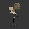Eagle Bird Sculpture With Outstretched Wings On Square Stone Base