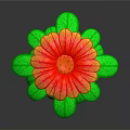Vibrant Decorative Flowering Plant with Red and Yellow Petals and Green Leaves