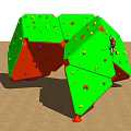 Outdoor Climbing Wall Sports Equipment with Green Surface and Colorful Rock Holds