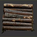 Natural Wooden Logs Neatly Stacked With Smooth Cut Ends And Rustic Appearance