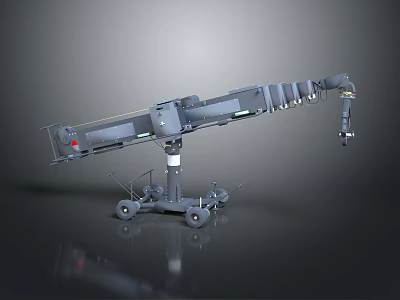 Industrial Mobile Crane With Hydraulic Telescopic Boom Stabilizer Legs And Wheels 3d model