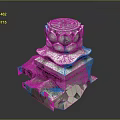 Stone Pillar With Lotus Shaped Top Carving And Intricate Base Design