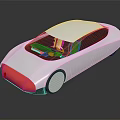 Futuristic Silver Car With Aerodynamic Design Sleek Body And Red Front Accent 3d model