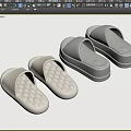 Comfortable Home Slippers In White And Gray With Textured Soles For Daily Wear