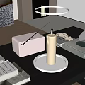 Modern Table Ornaments Combination Book Radio Grinding Jar 3d model
