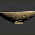 Plant Growing In Light Yellow Cracked Ceramic Pot With Drainage Hole