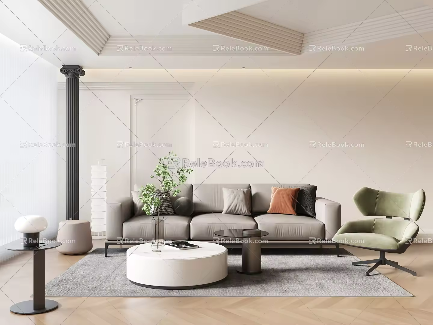 Modern Sofa Leisure Sofa Single Sofa Office Sofa Reception Sofa Coffee Table 3d model