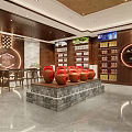 Traditional Tobacco And Liquor Store Exterior Interior With Red Facade Golden Signage Display Shelves