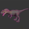 Green Dinosaur Model With Yellow Stripes Spikes On Back Open Mouth And Red Markings