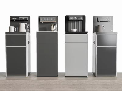 Modern Designed Vertical Daily Use Appliances With Digital Displays And Cups On Top 3d model