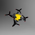 Smart Machine Drone With Yellow Black Body And Multiple Propellers For Aerial Operations