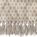 Beige Square Area Rug with Woven Texture and Fringe Details for Modern Home Decor